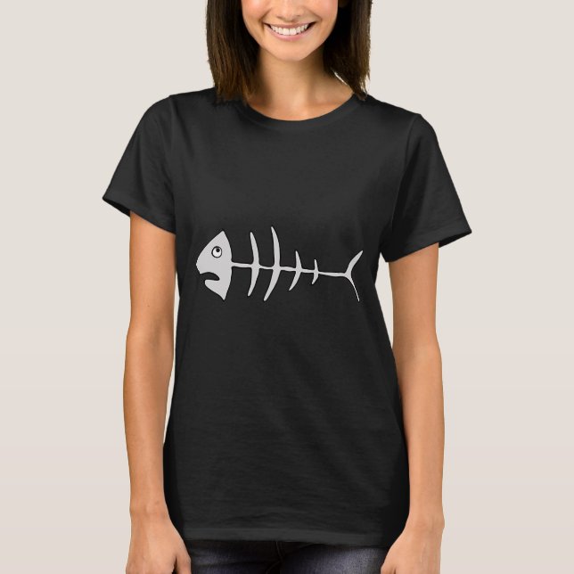 Fiskskelett - fiskben t shirt (Framsida)