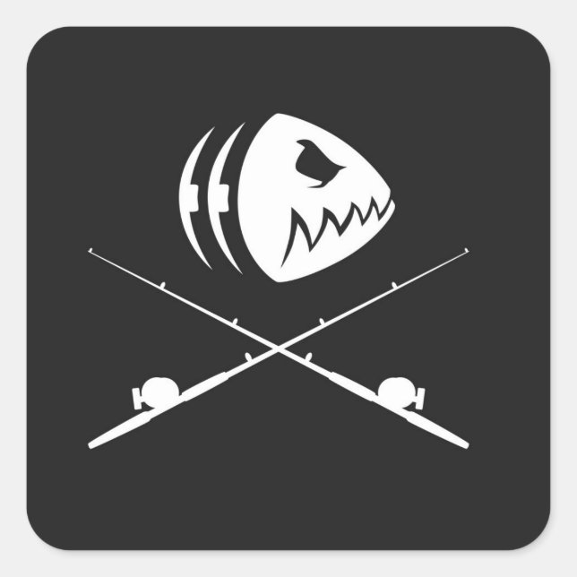 Fiskskulldesign Fyrkantigt Klistermärke (Framsida)