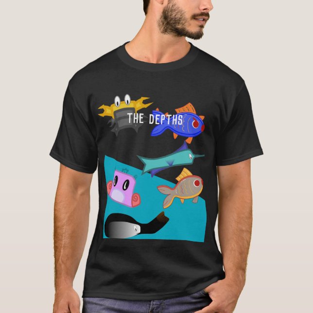 Fiskspel/fiskare, djupets T-shirt (Framsida)