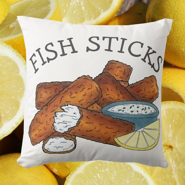 Fisksticks Fisksticks Fiske Finger Tartar Sauce Kudde (Fish Sticks Pillow)