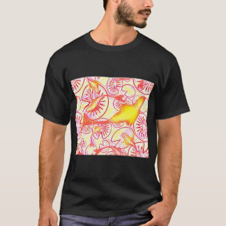 fiskstjärtar, fisk glassmorfism, röd, gul, linea t shirt