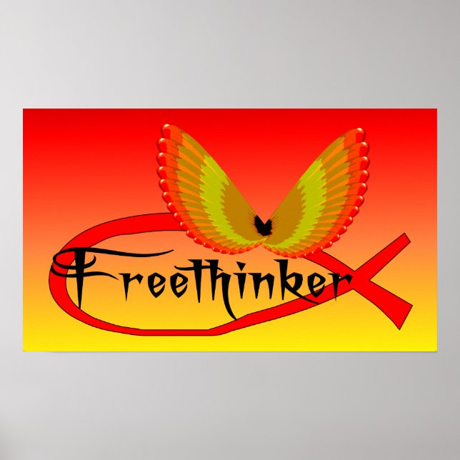 Fisksymbol för Freethinking Poster (Framsidan)