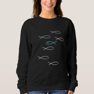 Fisksymbol Gud kyrka Christian Jesus Praying Sim T Shirt
