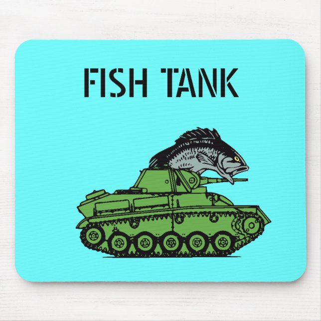 Fisktanken - fiska köra en armétank musmatta (Framsidan)