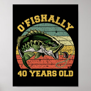Fisktema 40 år Födelsedagsfirande Tema Par Poster