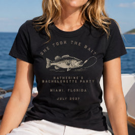 Fisktematisk anpassad fiskebröllopsfest för bruden t shirt