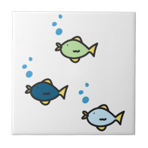 Fisktrio Kakelplatta