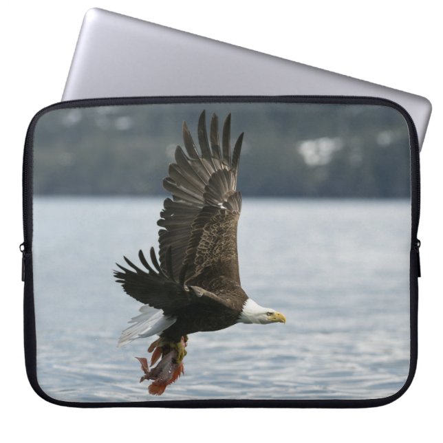 Fiskupphämtning i örn laptop fodral (Framsidan)