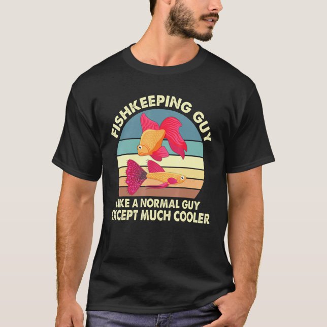 Fiskvårdsgubbe som en normal kille förutom mycket  t shirt (Framsida)