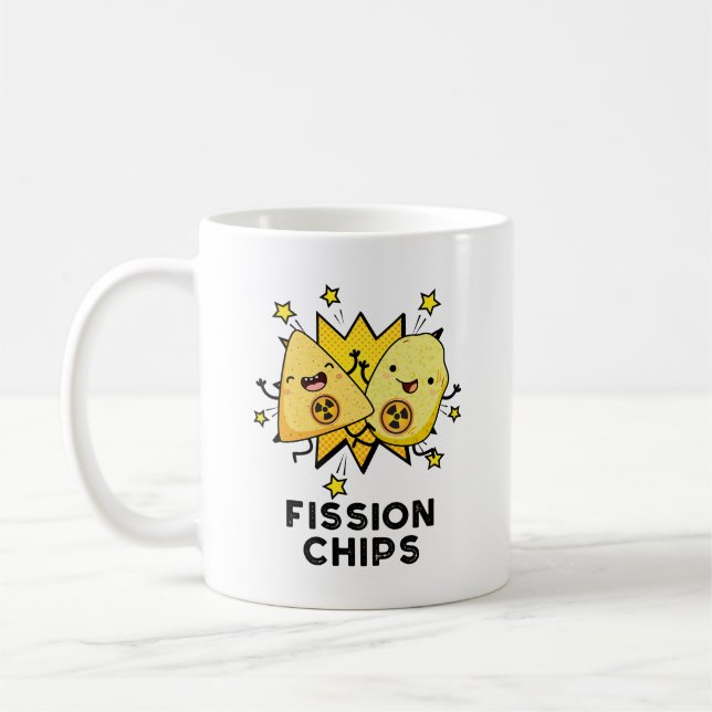 Fission Chip Funny Physics Food Pun Kaffemugg (Vänster)