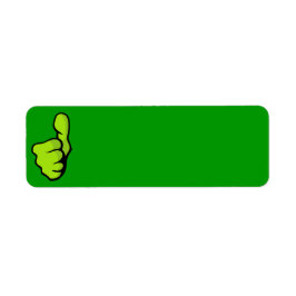 fist-160957-tummen finger, underbar grönt posi returadress etikett