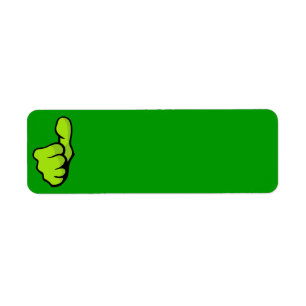 fist-160957-tummen finger, underbar grönt posi returadress etikett