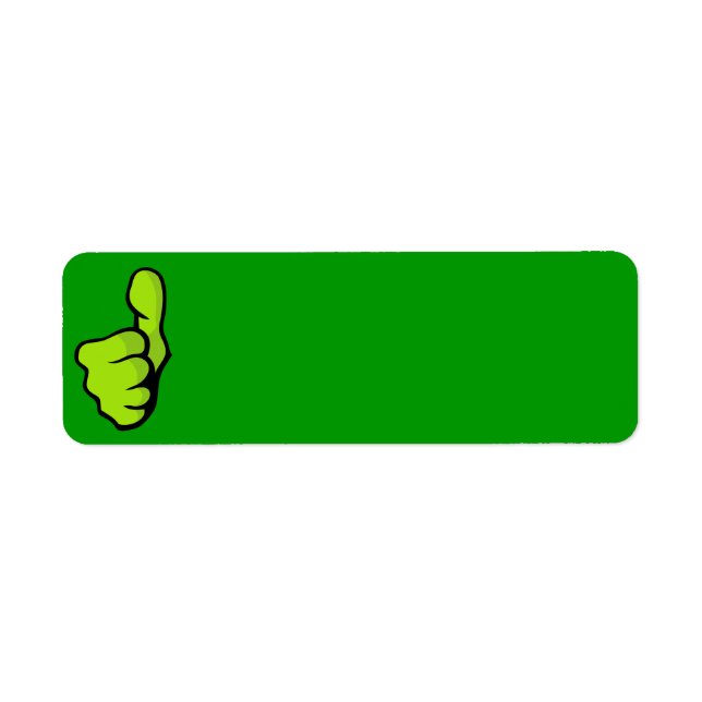 fist-160957-tummen finger, underbar grönt posi returadress etikett (Framsidan)