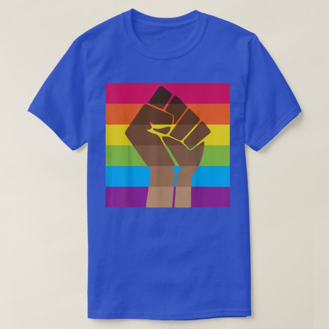 Fist Hand Rainbow Gay Pride BLM LGBT Awareness Mon T Shirt (Design framsida)