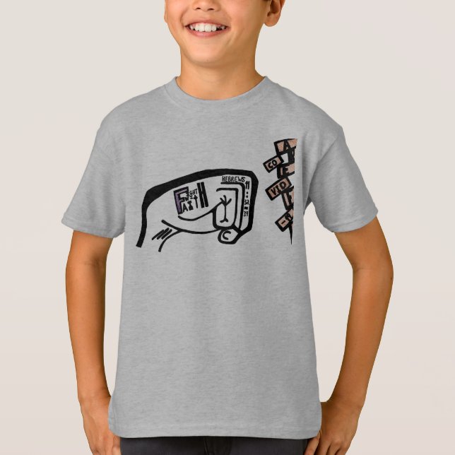 Fist på Faith Bold Black and White Teckning T Shirt (Framsida)