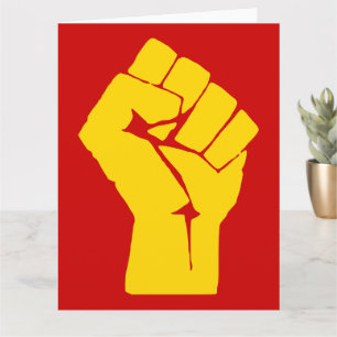 Fist, rebell, upplopp, motstånd, kommunistisk Stil Kort