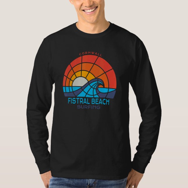 Fistral Beach  Cornwall  Surfing Beach T Shirt (Framsida)