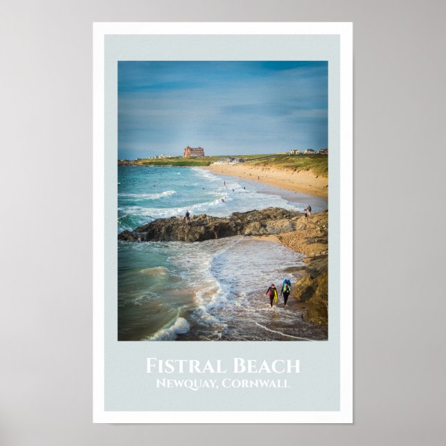 Fistral Beach, Newquay, Cornwall at Sunset Poster (Framsidan)