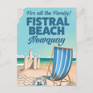Fistral Beach Newquay Vintage resor poster Vykort