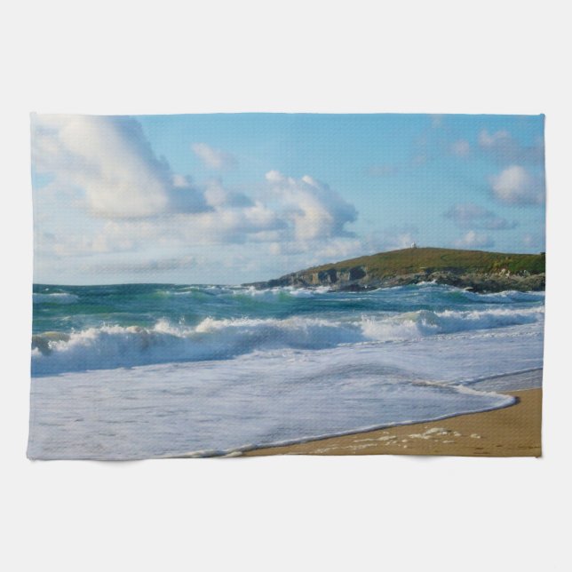 Fistral strand Newquay Cornwall England Kökshandduk (Horisontell)