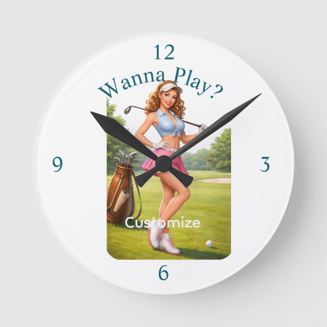 Fit Female Golfer Thunder_Cove Rund Klocka (Framsida)