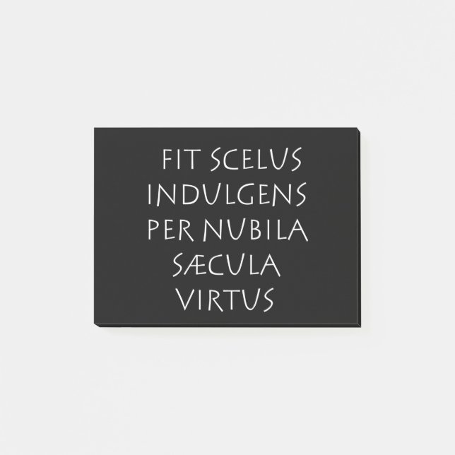Fit scelus indulgens per nubila saecula virtus post-it block (Framsida)