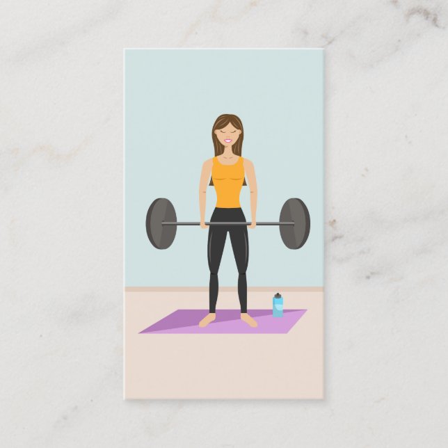 Fit tjej som gör marklyft Illustration Personlig t Visitkort (Framsida)