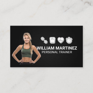 Fit Woman Smiling Fitness-ikoner Visitkort