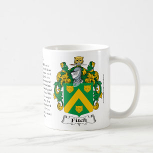 Fitch, ursprung, det menande och vapenskölden kaffemugg