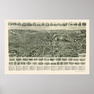 Fitchburg panorama- karta för MORSOR - 1915 Poster