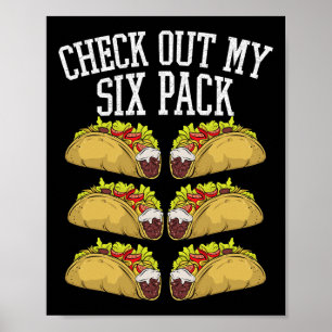 Fitness 6 Pack Tacos Funny mexikansk Gym överst fö Poster