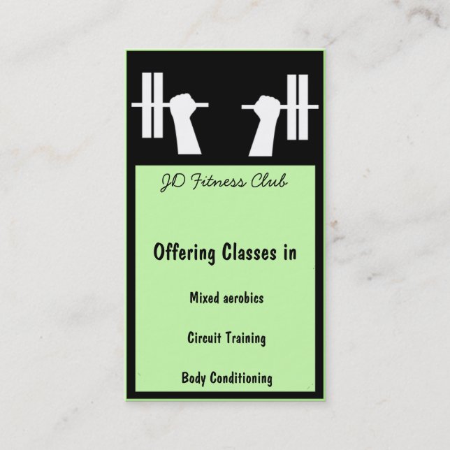 Fitness Affärskorts Visitkort (Framsida)