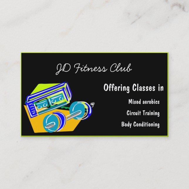Fitness Affärskorts Visitkort (Framsida)