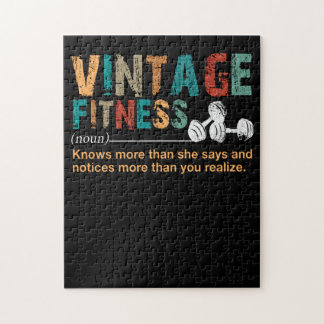 Fitness Älskare|Vintage Fitness Definition Quote Pussel