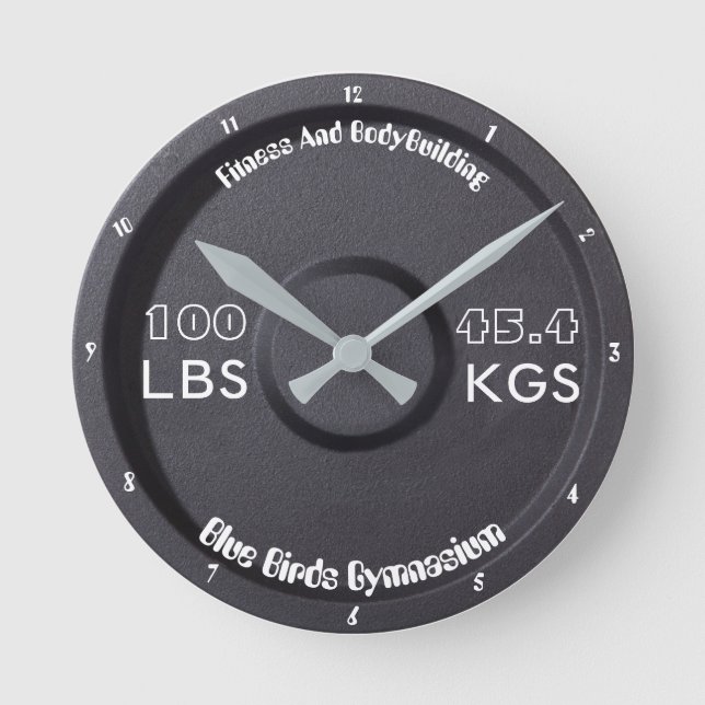 Fitness and Bodybuilding Gympendium 100LBS/45,4 KG Rund Klocka (Framsida)