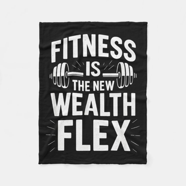 Fitness är förmögenhetsflex, motiverande talesätt  fleecefilt (Framsidan)