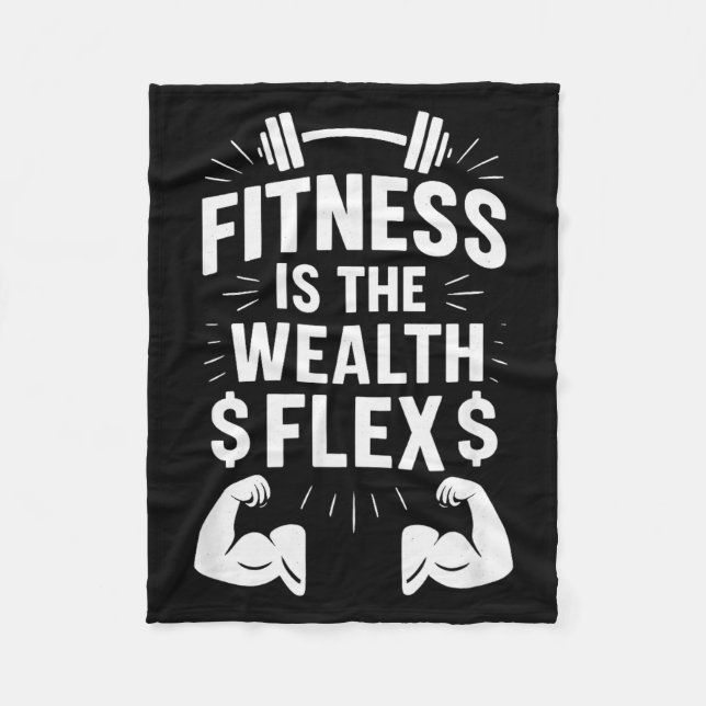 Fitness är förmögenhetsflex, Motiverande talesätt  Fleecefilt (Framsidan)