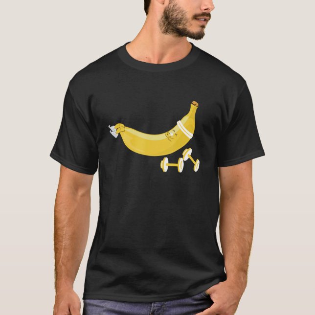 Fitness Banana Gym Workout Fruit T Shirt (Framsida)