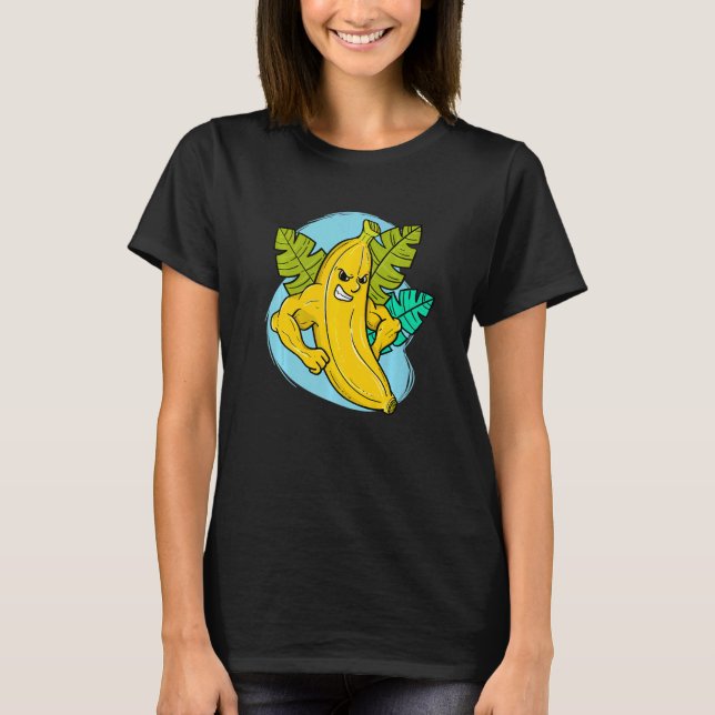 Fitness Bananas Gym BodyBuilder T Shirt (Framsida)