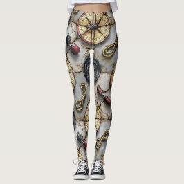 Fitness Barbells Jump Ropes Seamless Mönster Leggings