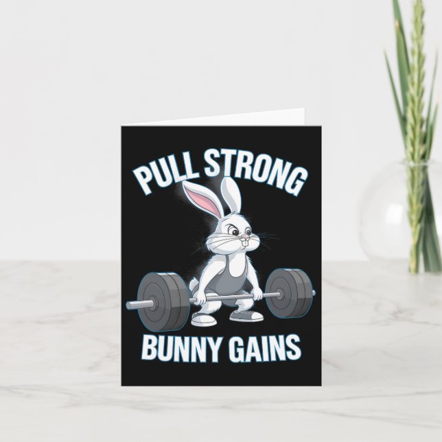 Fitness Bunny BodyBuilder Drong Bunny Gains Kort (Framsida)