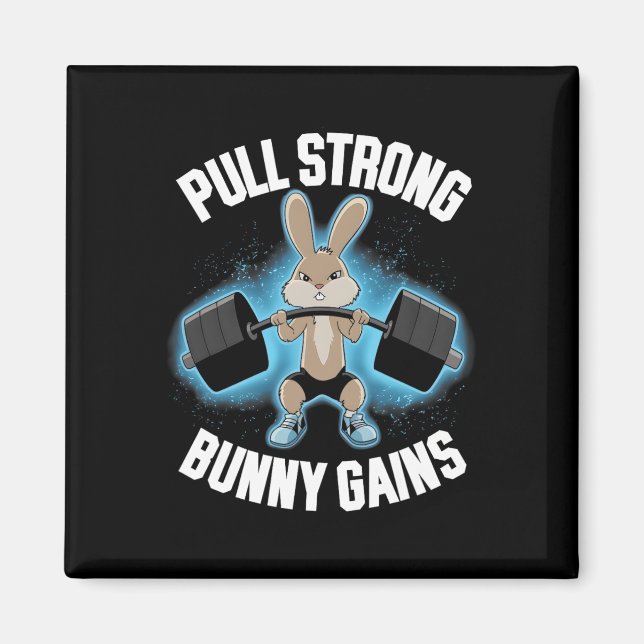Fitness Bunny BodyBuilder Drong Bunny Gains Magnet (Framsidan)