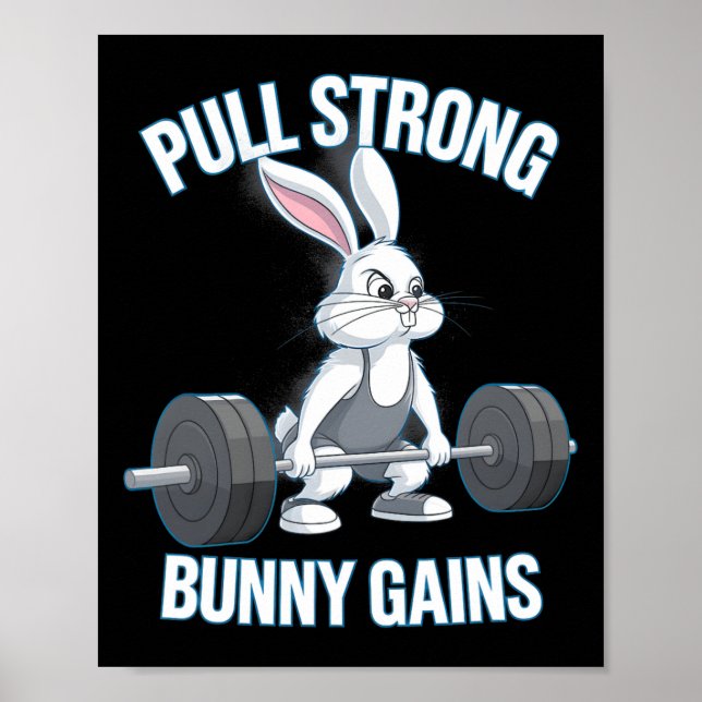 Fitness Bunny BodyBuilder Drong Bunny Gains Poster (Framsidan)