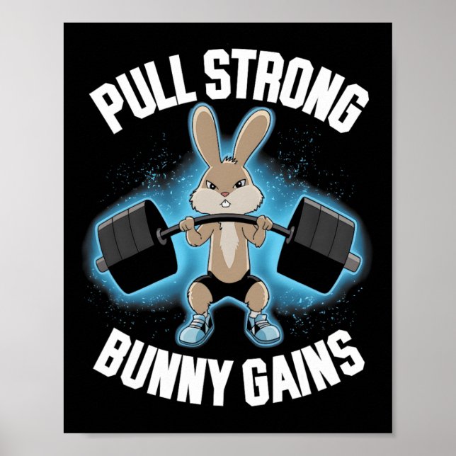 Fitness Bunny BodyBuilder Drong Bunny Gains Poster (Framsidan)