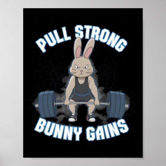 Fitness Bunny BodyBuilder Drong Bunny Gains Poster (Framsidan)