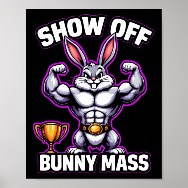 Fitness Bunny BodyBuilder Show Off Bunny M Funny R Poster (Framsidan)