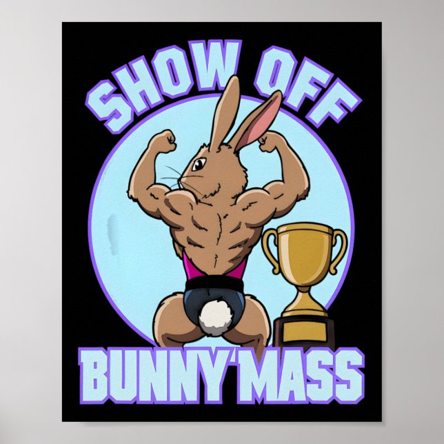 Fitness Bunny BodyBuilder Show Off Bunny M Funny R Poster (Framsidan)