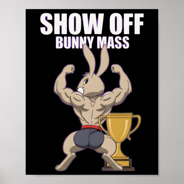 Fitness Bunny BodyBuilder Show Off Bunny M Funny R Poster (Framsidan)