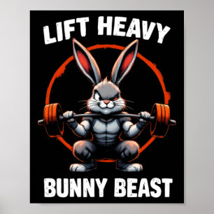 Fitness Bunny Gym Titans Hiss Heavy Bunny Beast Fu Poster