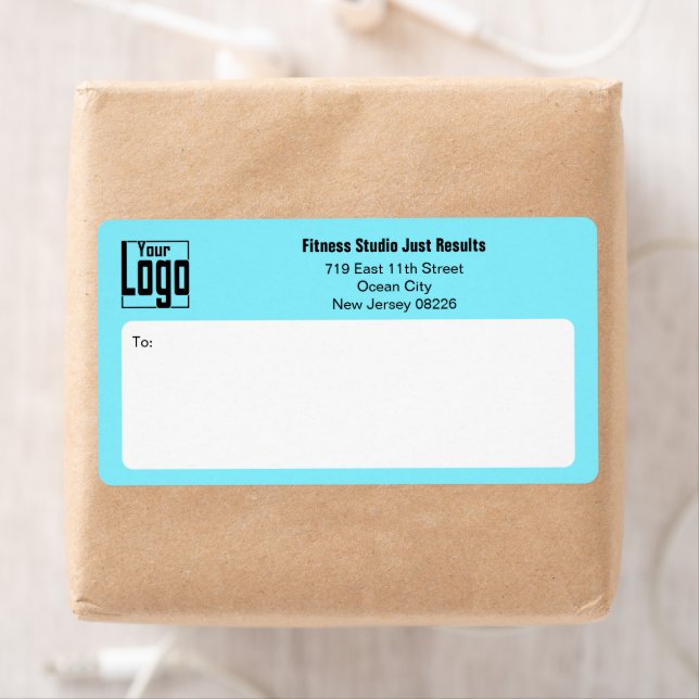 Fitness Business Logo Electric-Blue Black Shipping Fraktsedel (Insitu)